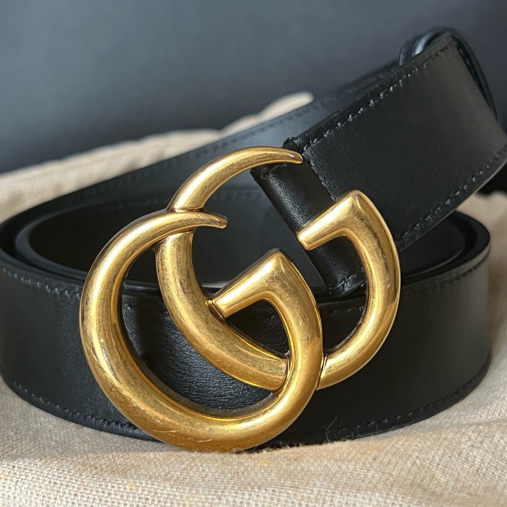 Gucci Leather belt with Double G buckle
